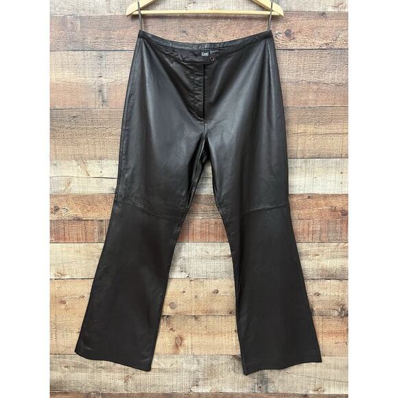 Cami International Leather Flare Pants Women's 14 Mid Rise Chocolate Brown NWT - Picture 2 of 7
